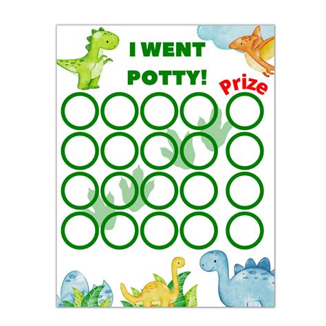 Free Printable Dinosaur Potty Training Chart